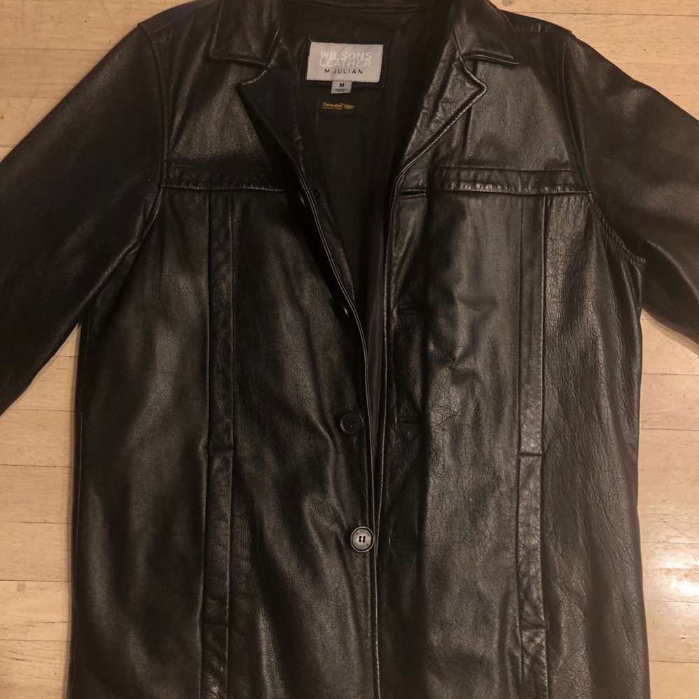 Men’s Black Leather Jacket - M Julian for Wilsons